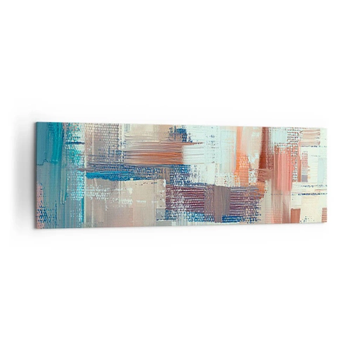 Impression sur toile - Image sur toile - Composition abstraite dans les tons de bleu et de beige - 160x50cm - Atteindre la lumière - Décoration murale moderne pour le salon et la chambre ARTTOR