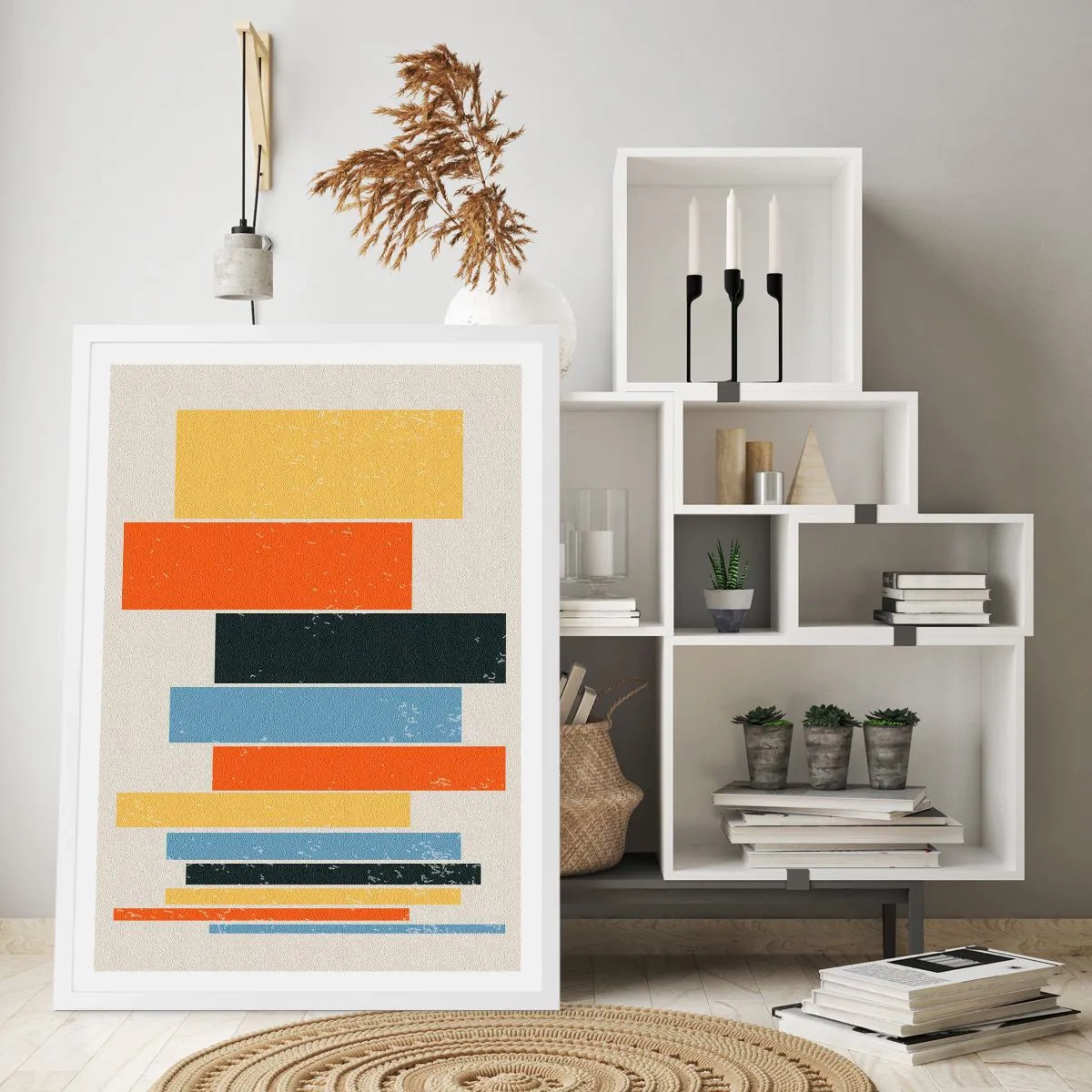 Affiche dans un cadre blanc - Poster - Notation musicale - 70x100 cm