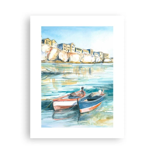 Affiche - Poster - Paysage dans l'azur - 30x40 cm