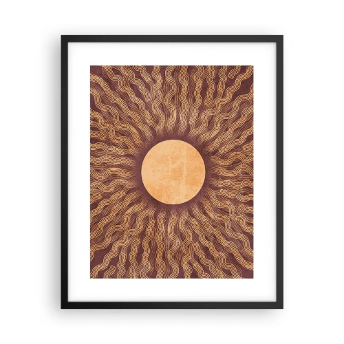 Affiche dans un cadre noir - Poster - Icône du soleil - 40x50 cm