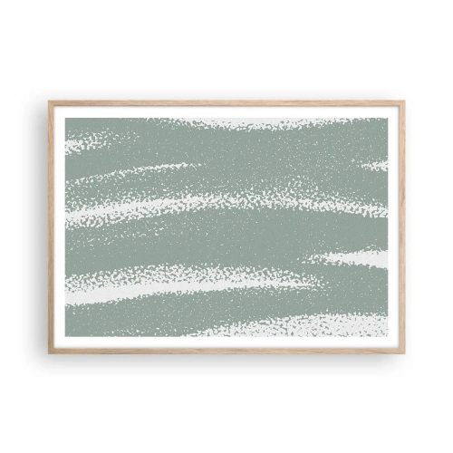 Affiche dans un chêne clair - Poster - Abstraction dans un climat hivernal - 100x70 cm