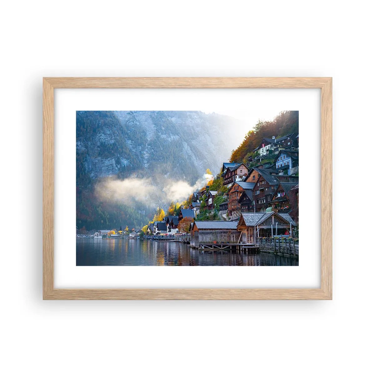 Affiche dans un chêne clair - Poster - Ambiance alpine - 40x30 cm