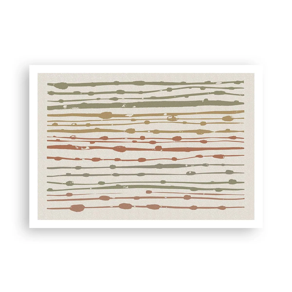 Affiche - Poster - Un motif de lignes aux tons chauds sur un fond clair - 100x70cm - Notation musicale des couleurs - Décoration murale moderne pour le salon et la chambre ARTTOR