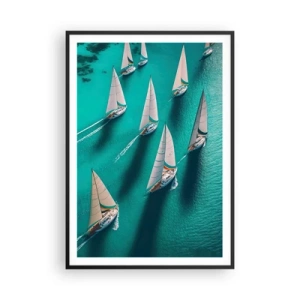 Affiche dans un cadre noir - Poster - Dans une compétition avec le vent - 70x100 cm