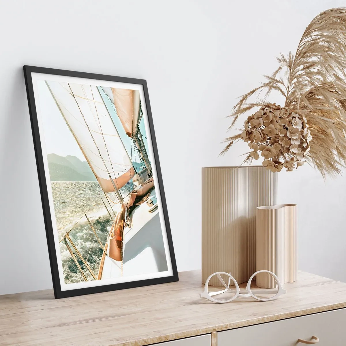 Affiche dans un cadre noir - Poster - Toutes voiles dehors - 40x50 cm