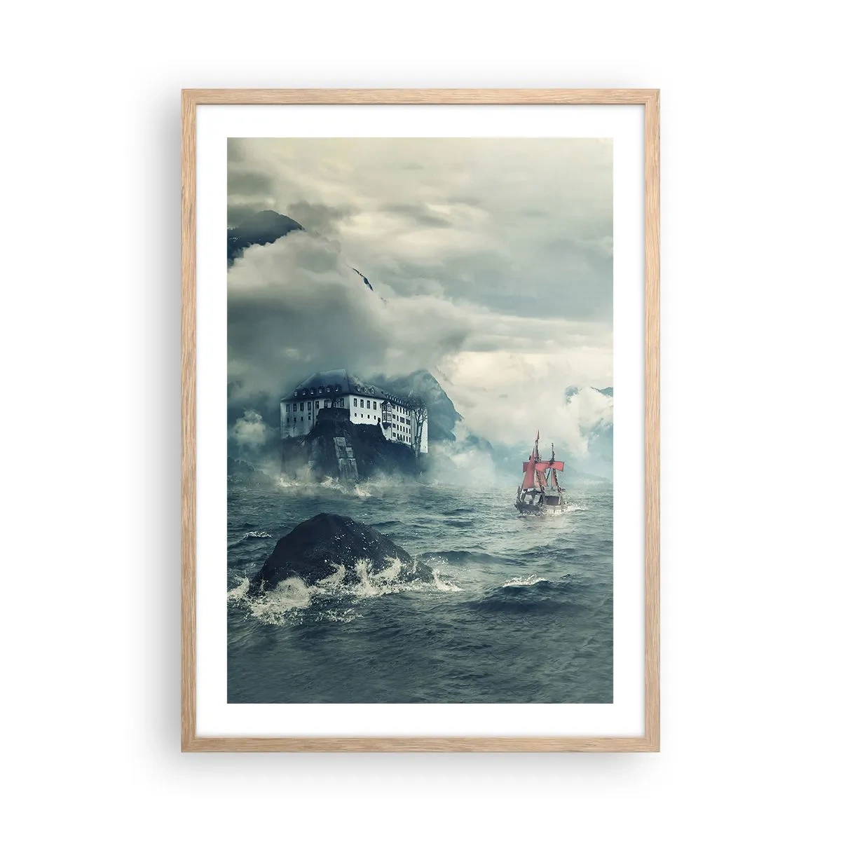 Affiche dans un chêne clair - Poster - Dans l'eau magique - 50x70 cm