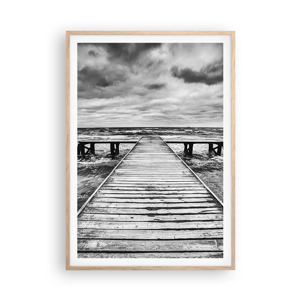 Affiche dans un chêne clair - Poster - J'attends que le vent, ça le chassera... - 70x100 cm