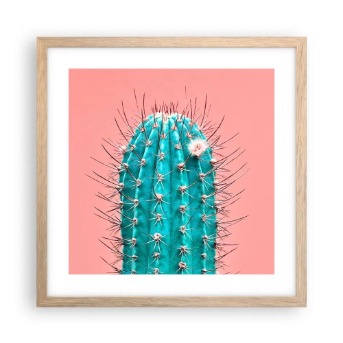 Affiche dans un chêne clair - Poster - Juste regarde - 40x40 cm