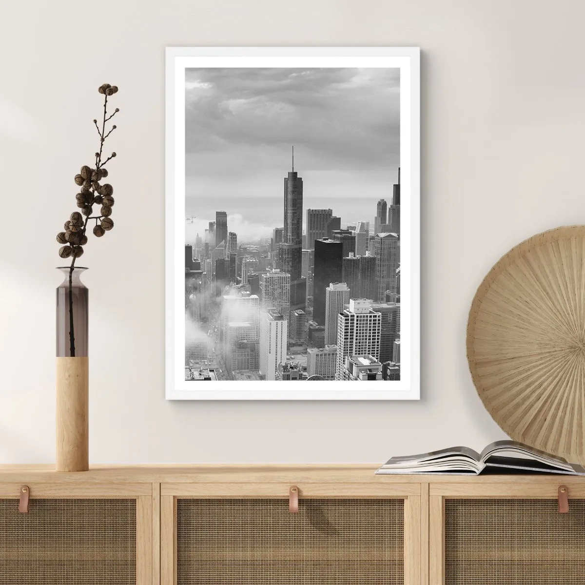 Affiche dans un cadre blanc - Poster - Paysage américain - 70x100 cm