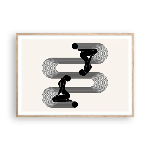 Affiche dans un chêne clair - Poster - Symétrie sensuelle - 100x70 cm