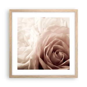Affiche dans un chêne clair - Poster - Au coeur d'ue la rose - 40x40 cm