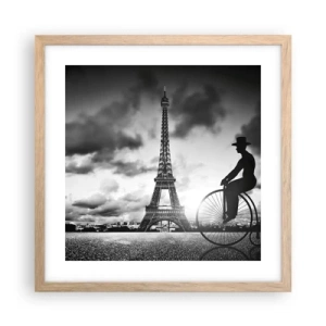 Affiche dans un chêne clair - Poster - Nostalgie de la Belle Epoque - 40x40 cm