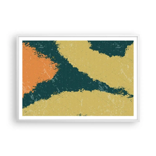Affiche dans un cadre blanc - Poster - Abstraction – mouvement lent - 100x70 cm