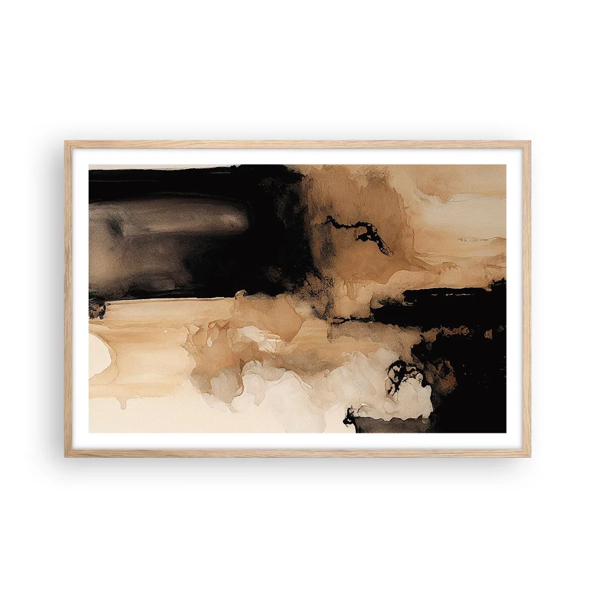 Affiche dans un chêne clair - Poster - Une abstraction intrigante - 91x61 cm