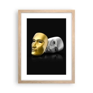 Affiche dans un chêne clair - Poster - La vie est un théâtre - 30x40 cm