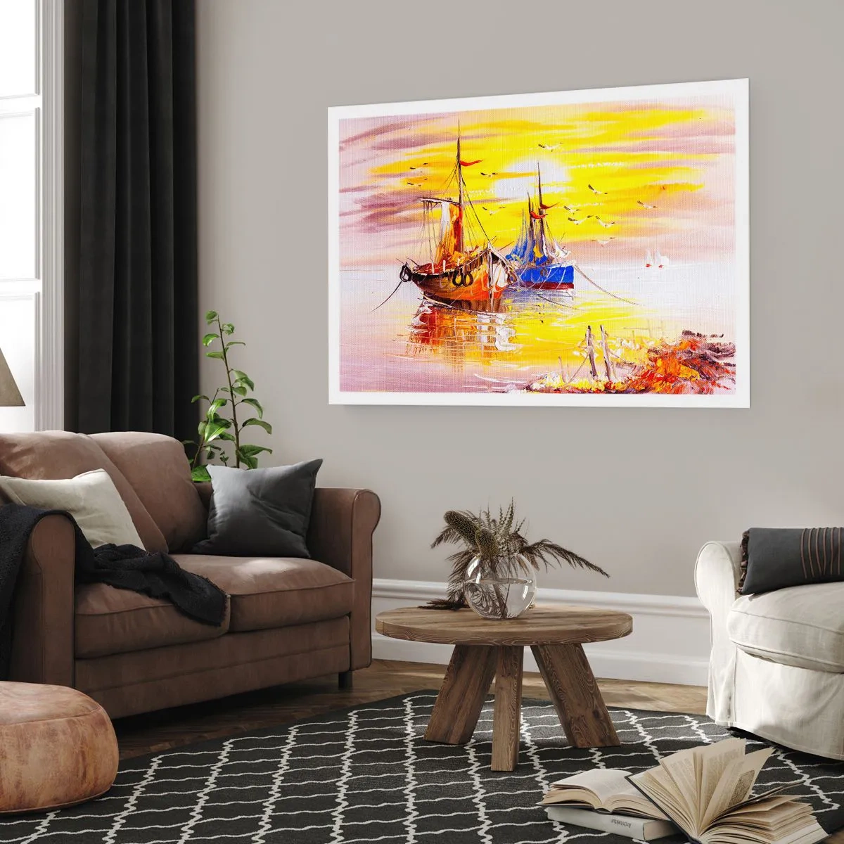 Affiche - Poster - Un repos bien mérité au port - 70x50 cm