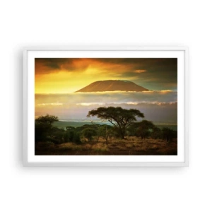 Affiche dans un cadre blanc - Poster - Un rêve de voyageur - 70x50 cm