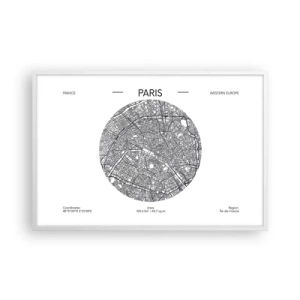 Affiche dans un cadre blanc - Poster - Anatomie de Paris - 91x61 cm