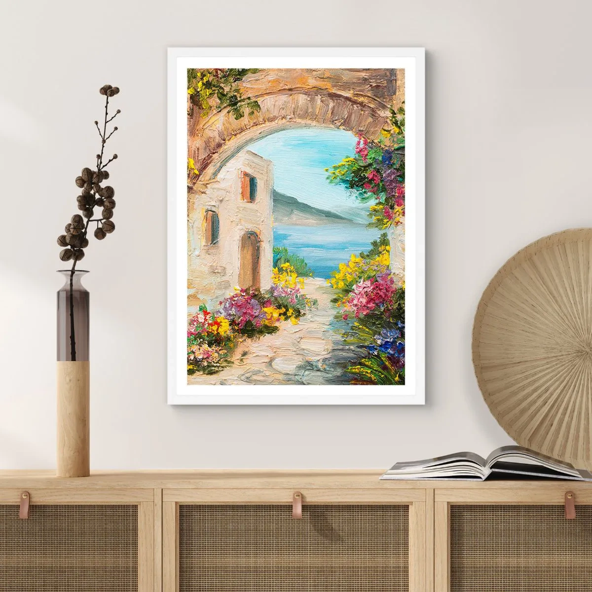 Affiche dans un cadre blanc - Poster - Le charme d'une province côtière - 70x100 cm