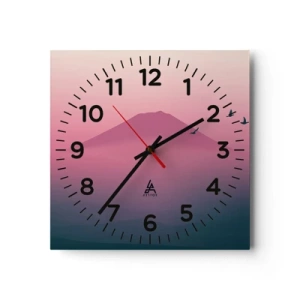 Horloge murale - Pendule murale - Des pèlerins au dessus des nuages - 40x40 cm