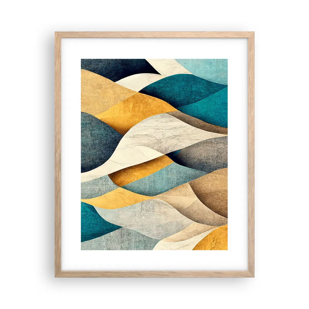 Affiche dans un chêne clair - Poster - Rythme et vague - 40x50 cm