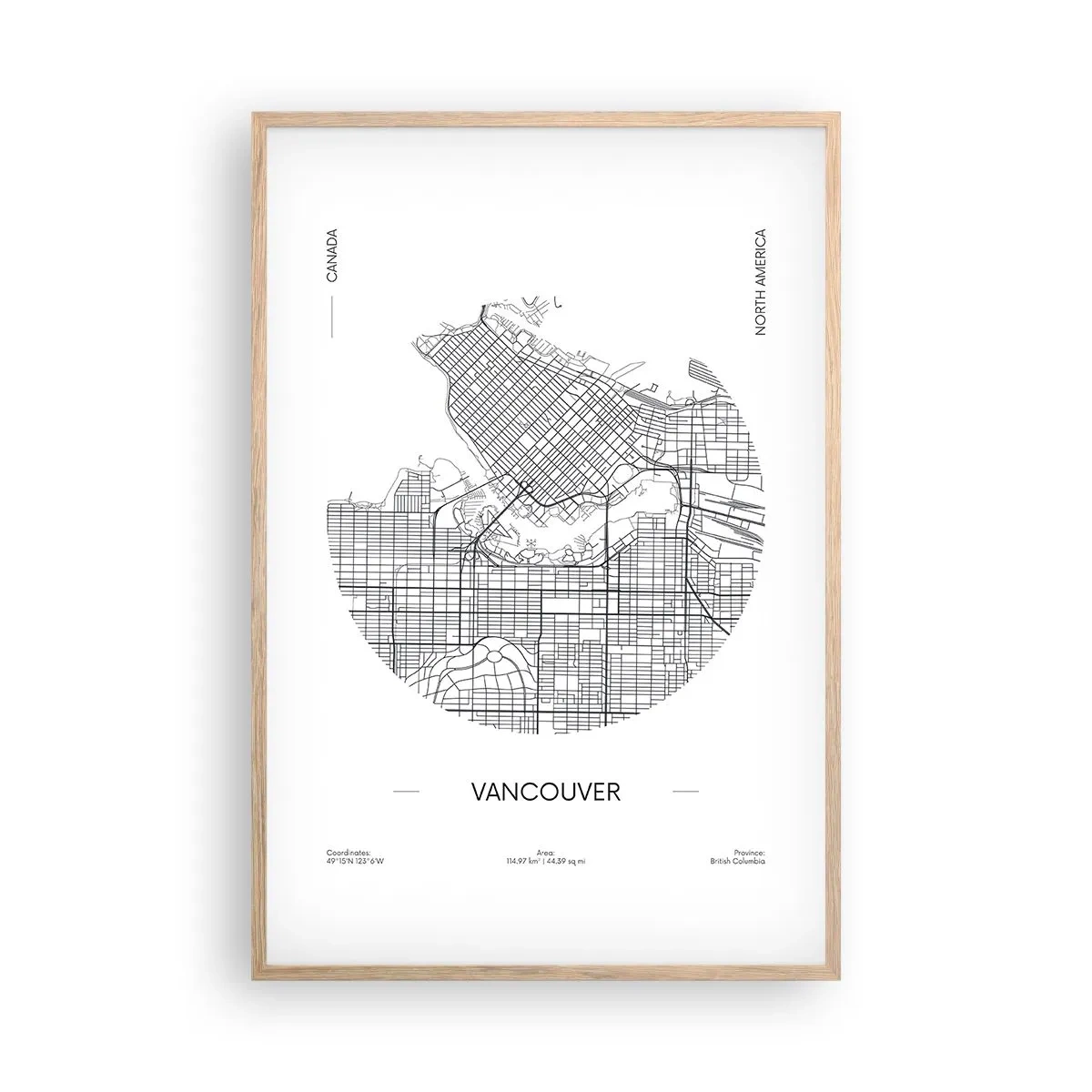 Affiche dans un chêne clair - Poster - Anatomie de Vancouver - 61x91 cm