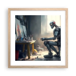 Affiche dans un chêne clair - Poster - L'acte de création - 40x40 cm