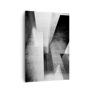 Impression sur toile - Image sur toile - Formes géométriques dans une composition monochrome - 70x100cm - Structure de l'espace - Décoration murale moderne pour le salon et la chambre ARTTOR