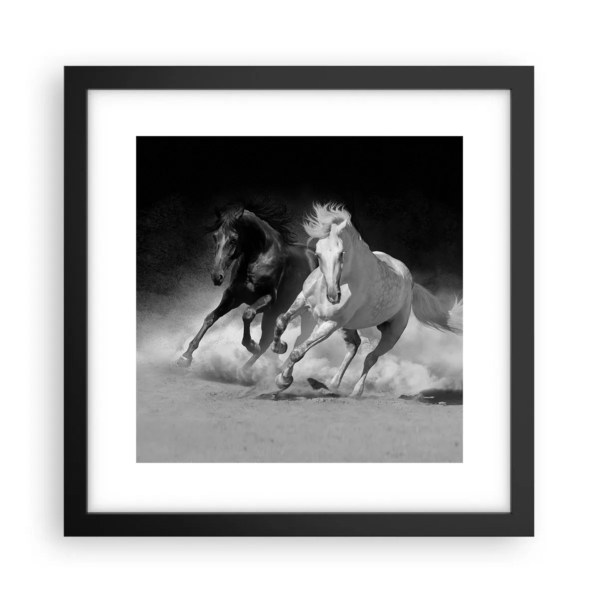 Affiche dans un cadre noir - Poster - Galop de la liberté - 30x30 cm
