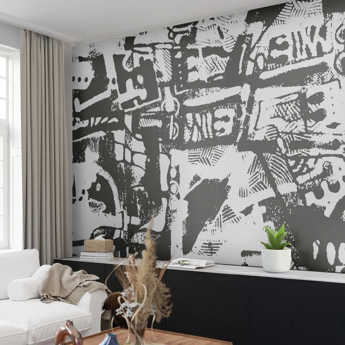 Papier Peint Photo Premium Sand - Ordre ou chaos? - Abstraction, Graphique, Morceau - 350x256 cm
