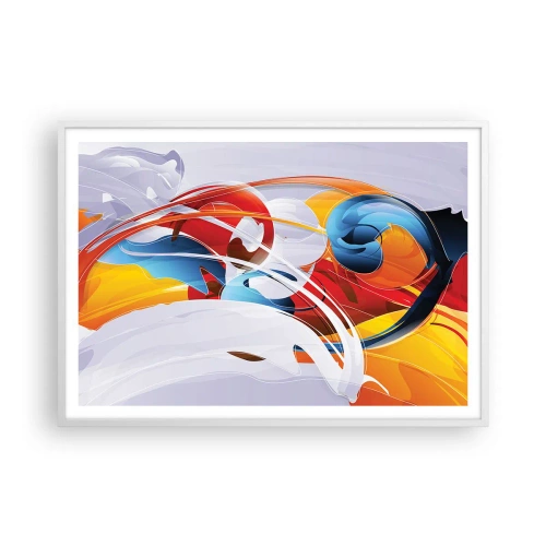 Affiche dans un cadre blanc - Poster - La danse des éléments - 100x70 cm