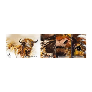 Échantillon De Papier Peint Standard Eco - Fierté du chasseur - Animaux, Abstraction, Buffle écossais - 100x30 cm