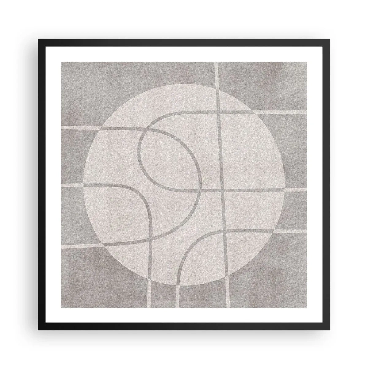 Affiche dans un cadre noir - Poster - Circulaire et tout droit - 60x60 cm