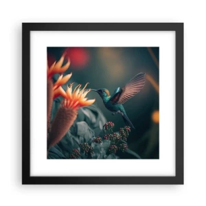 Affiche dans un cadre noir - Poster - une vie vraiment colorée - 30x30 cm