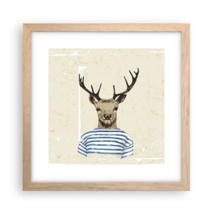 Affiche dans un chêne clair - Poster - Parce que j'aime les chemises rayées - 30x30 cm