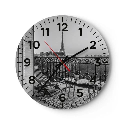 Horloge murale - Pendule murale - Après-midi parisien - 40x40 cm