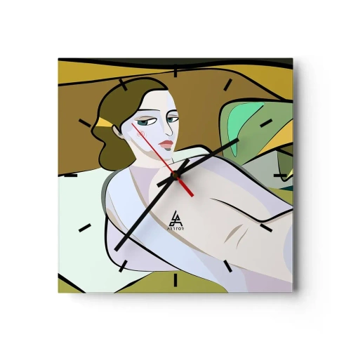 Horloge murale - Pendule murale - Figure abstraite dans un style moderne - 30x30cm - Portrait intime - Décoration murale moderne pour le salon et la chambre ARTTOR