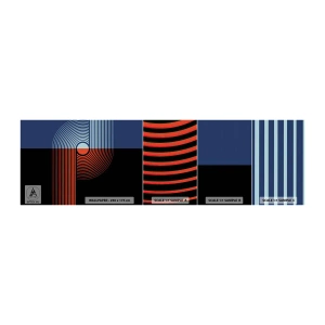 Échantillon de Papier Peint Autocollant Deluxe Sticker - Dans une étreinte géométrique - Abstraction, Graphique, Linéaire - 100x30 cm