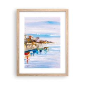 Affiche dans un chêne clair - Poster - Un havre urbain multicolore - 30x40 cm