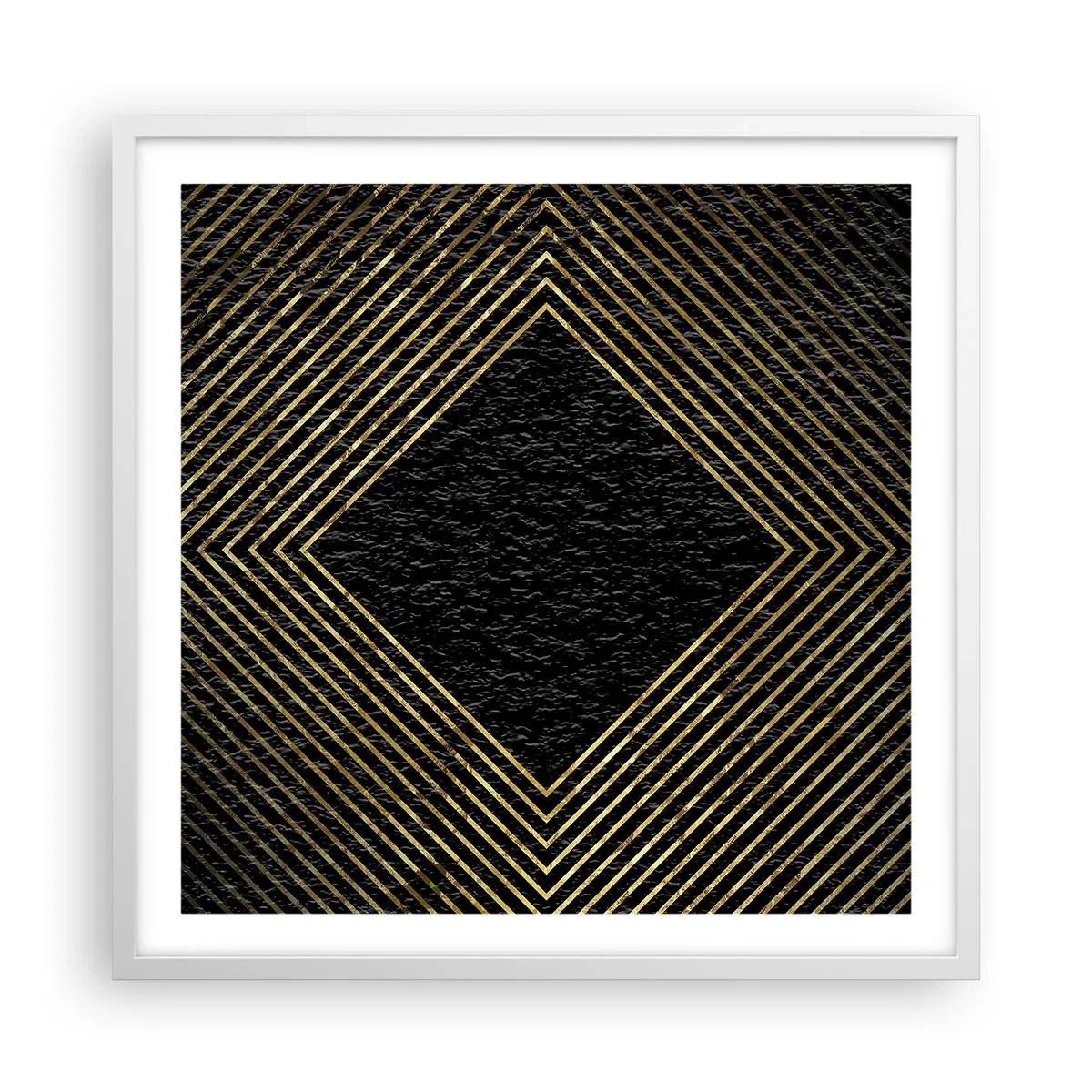 Affiche dans un cadre blanc - Poster - Géométrie dans un style glamour - 60x60 cm