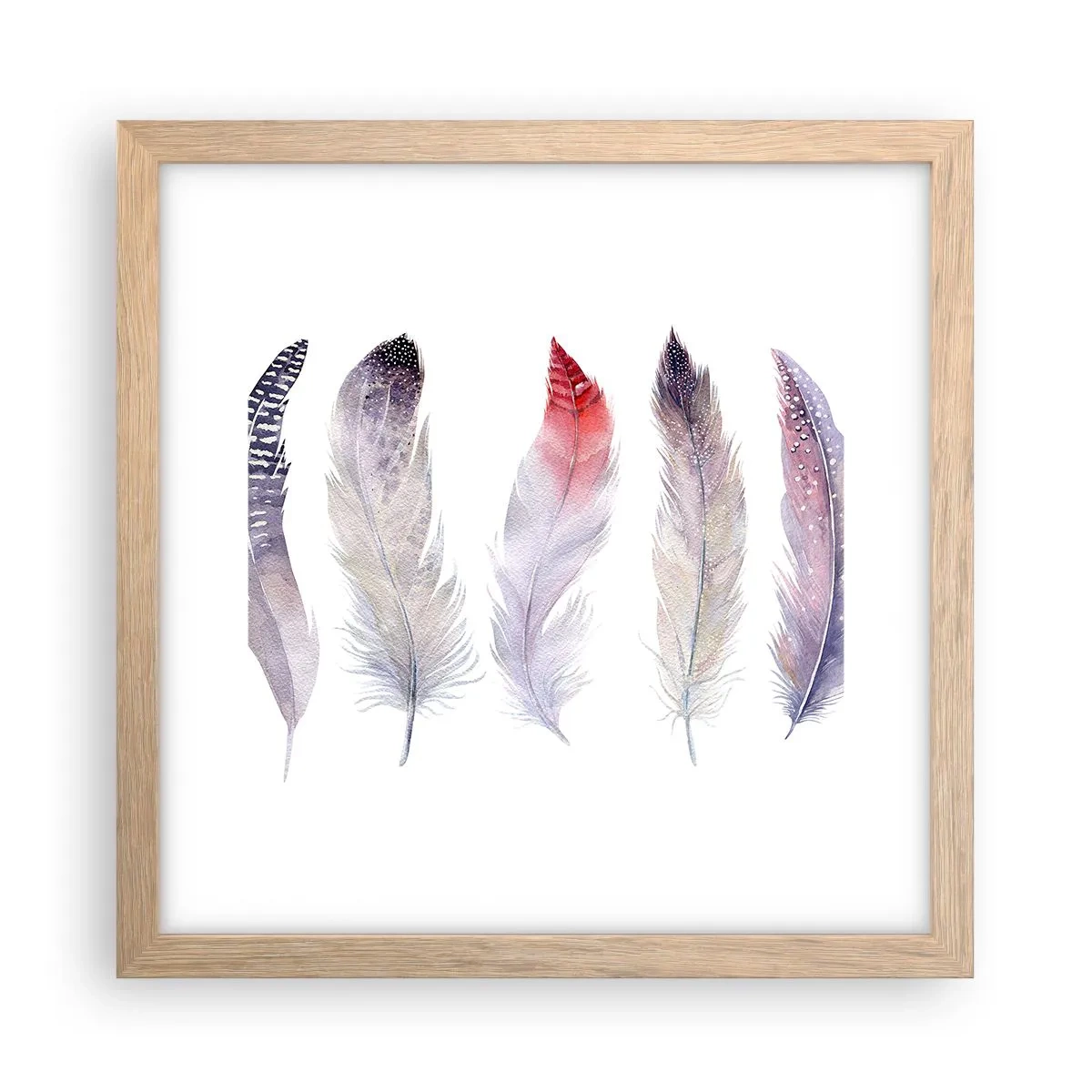 Affiche dans un chêne clair - Poster - Délicat comme un brouillard multicolore - 30x30 cm