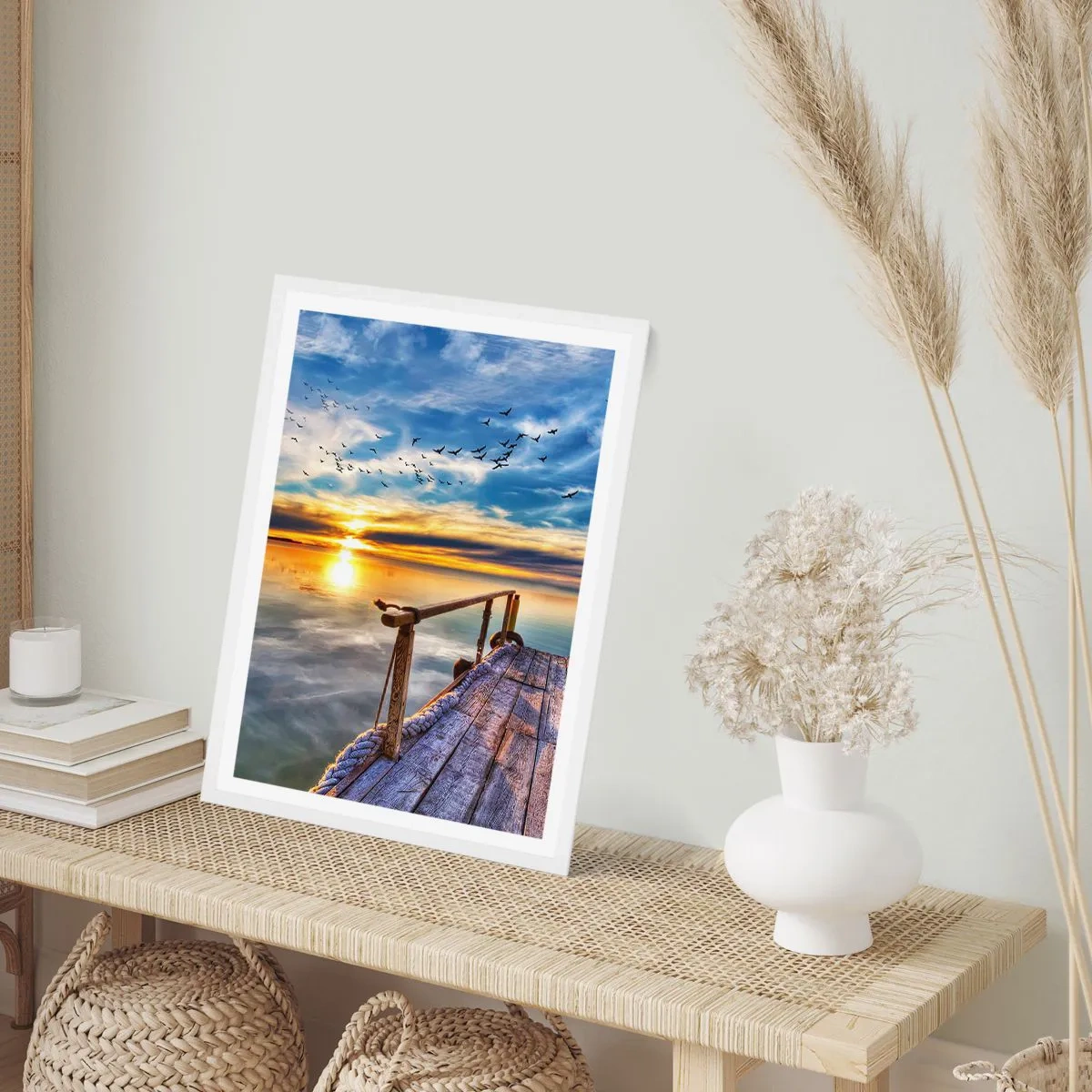 Affiche dans un cadre blanc - Poster - Le vent se repose - 50x70 cm