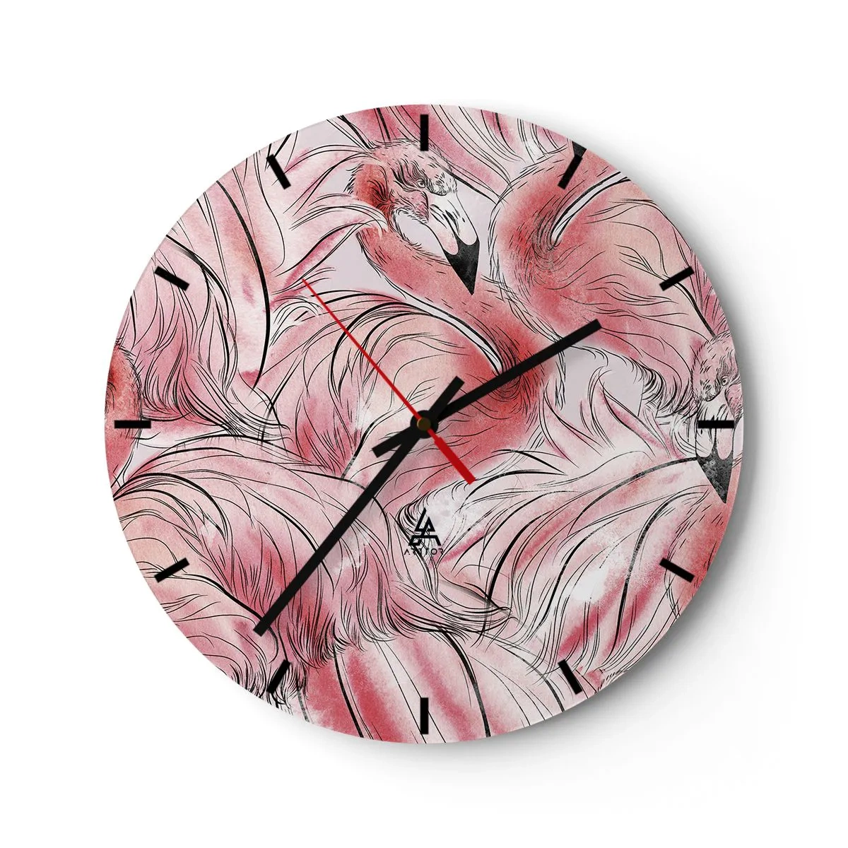 Horloge murale - Pendule murale - Oiseau corps de ballet - 40x40 cm
