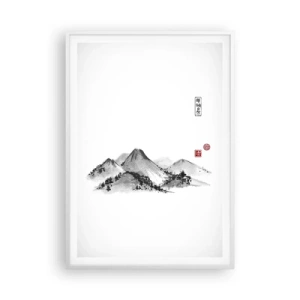 Affiche dans un cadre blanc - Poster - Au-delà de la distance - 70x100 cm