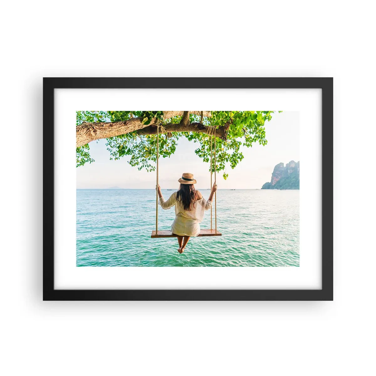 Affiche dans un cadre noir - Poster - La vie est belle - 40x30 cm
