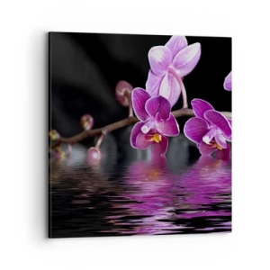 Impression sur toile - Image sur toile - Reflet lilas de la beauté - 70x70 cm