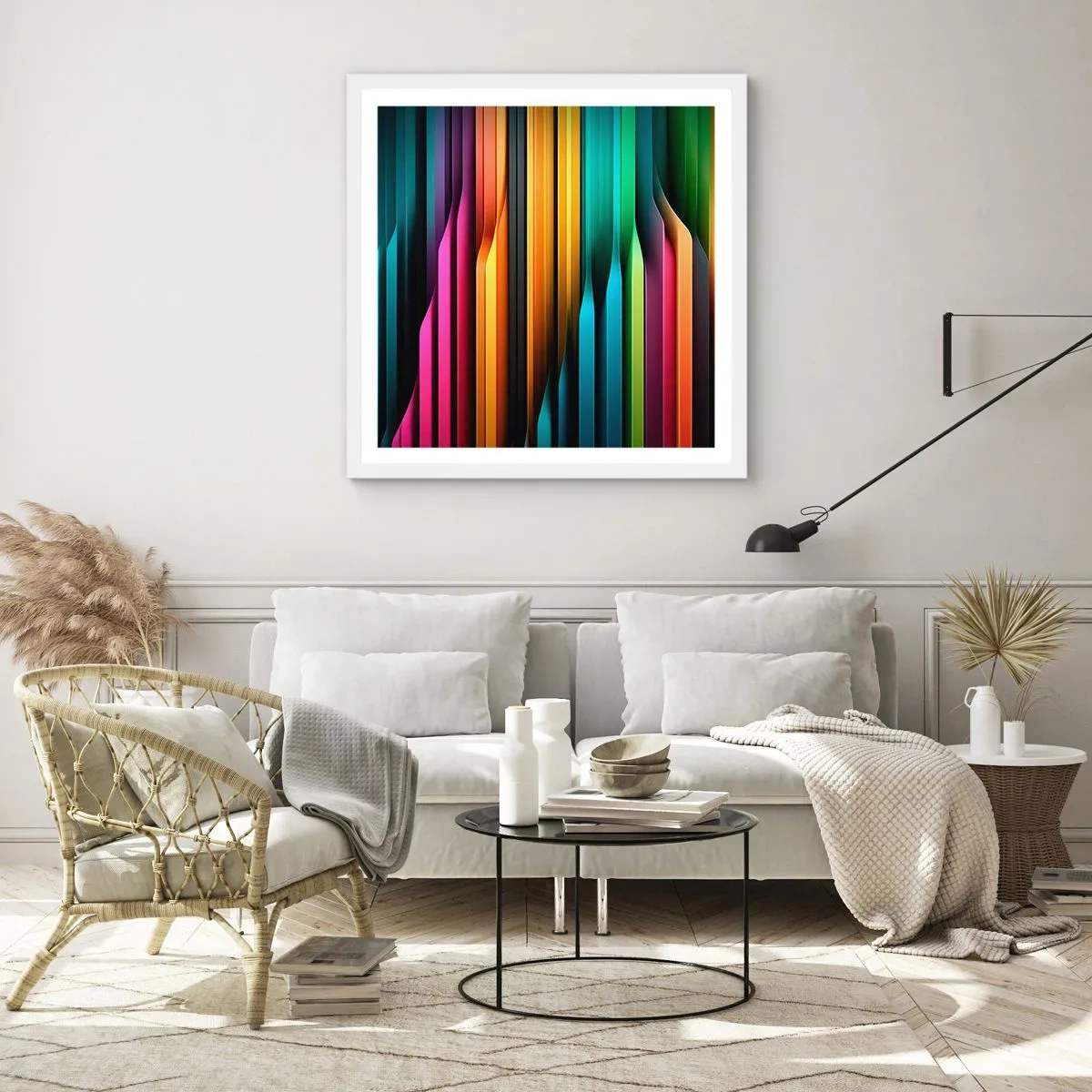 Affiche dans un cadre blanc - Poster - Un organe de lumière - 40x40 cm