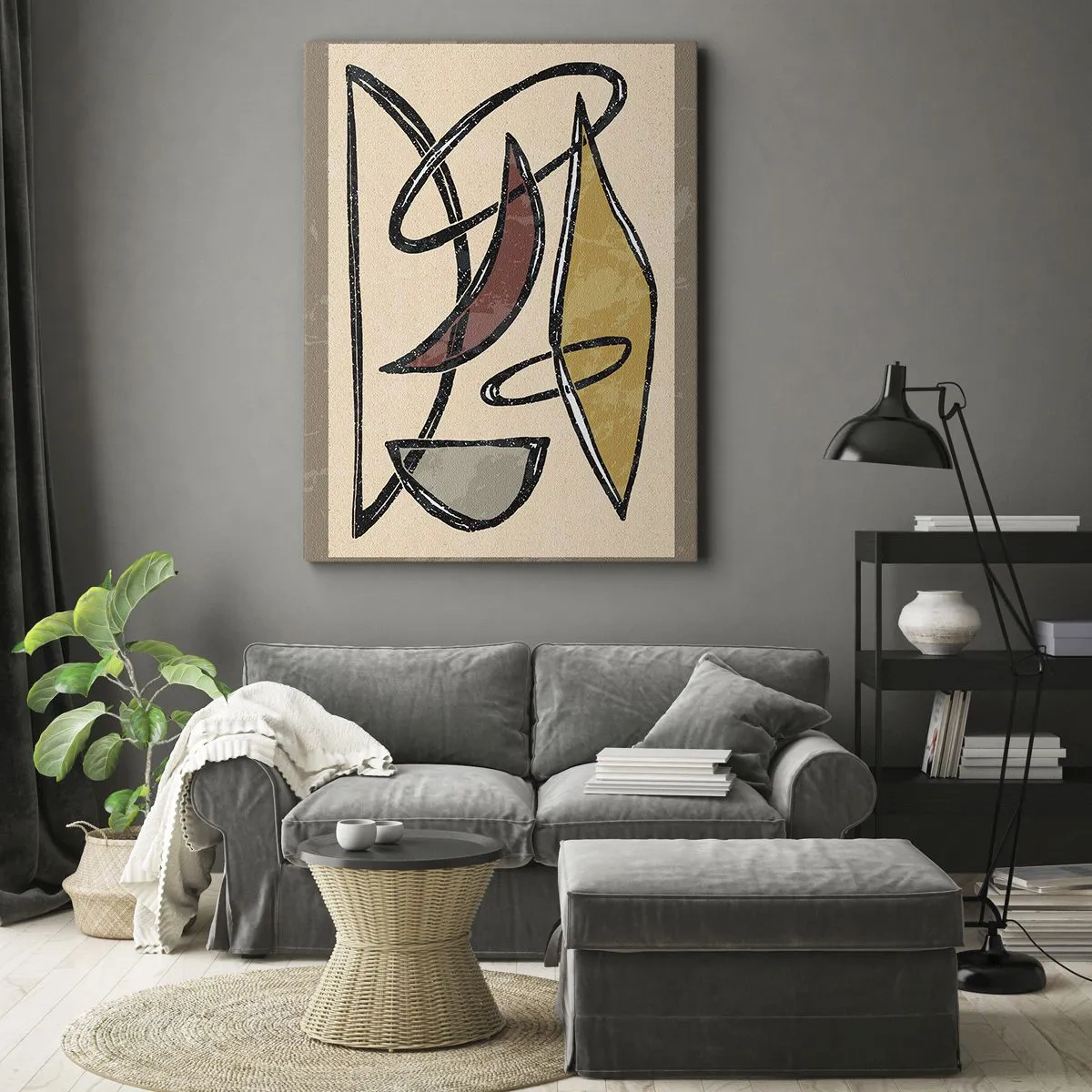 Impression sur toile - Image sur toile - Composition – arcs et ovales - 55x100 cm