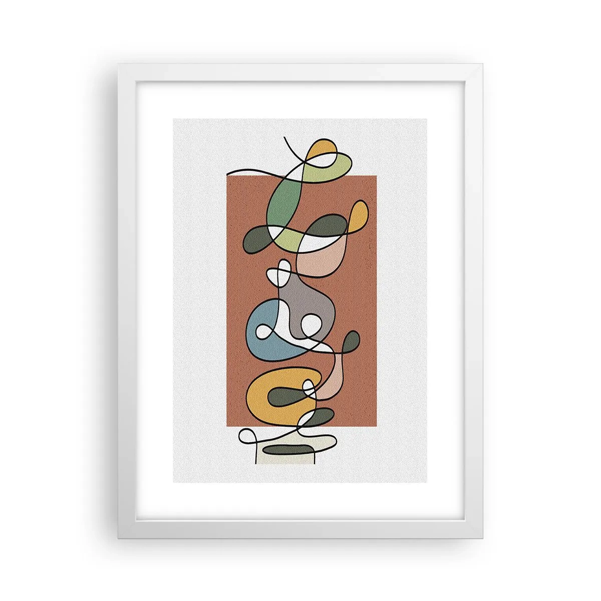 Affiche dans un cadre blanc - Poster - Abstraction : danse colorée - 30x40 cm