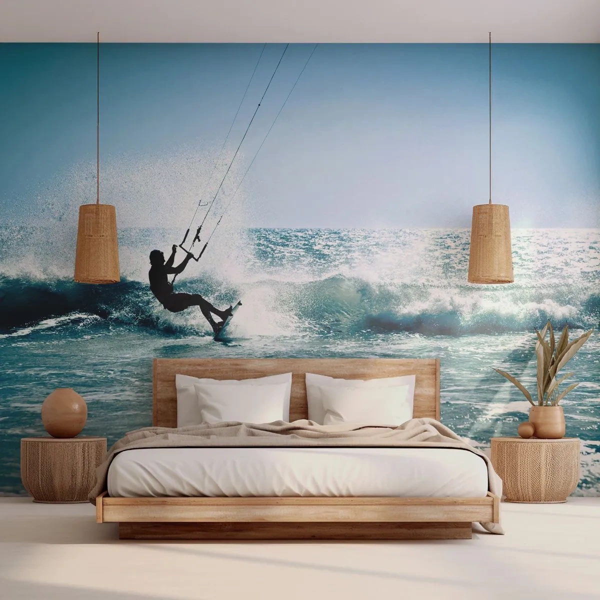 Papier Peint Autocollant Deluxe Sticker - On se laisse emporter - sport, Kite surf, Mer - 250x175 cm